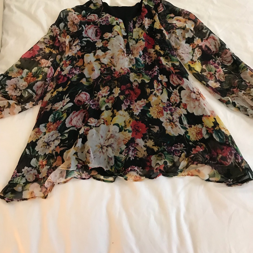 Floral log sleeve tunic